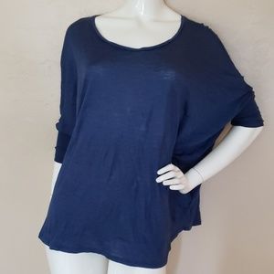EILEEN FISHER oversized silk cotton blouse/tee